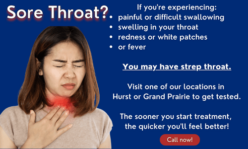 Strep Throat testing and treatment pop-up
